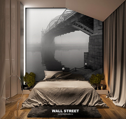 Фотообои в интерьере артикул Grayscale 5, GRAYSCALE, Wall street